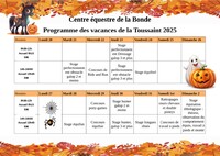 VACANCES DE TOUSSAINT 2025 à LA BONDE